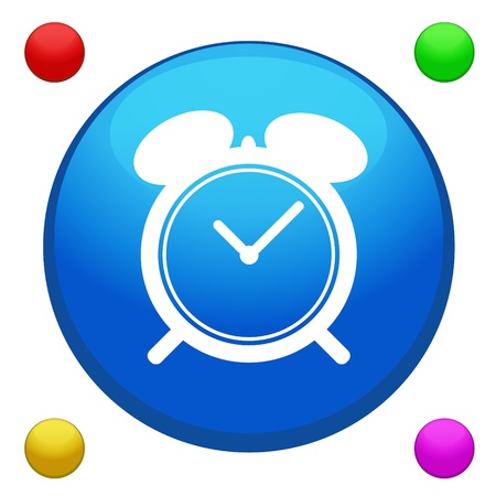 Alarm clock icon button vector with 4 color background included のイラスト素材
