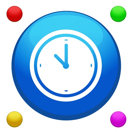 Clock icon button vector with 4 color background included のイラスト素材