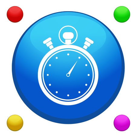 Stopwatch icon button vector with 4 color background included のイラスト素材