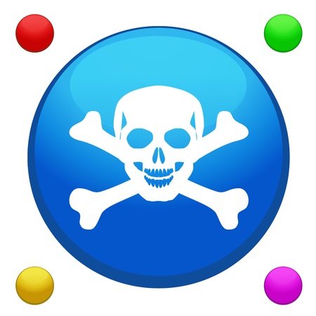 Pirate icon button vector with 4 color background included のイラスト素材