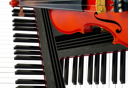 Classic instument concept , Violin and pianoの写真素材