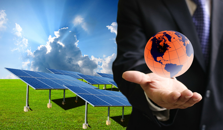 Solar cell business conceptの写真素材