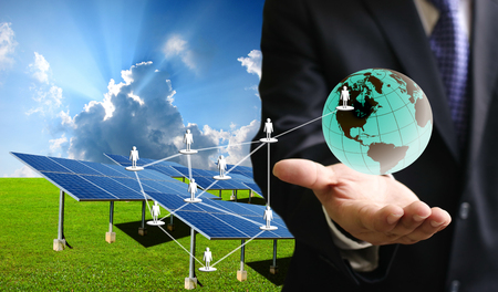 Solar cell business conceptの写真素材