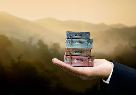 Mountain trip, Travel business conceptの写真素材