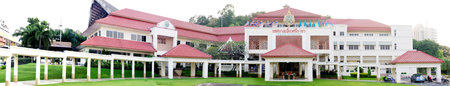 CHONBURI, THAILAND - OCT 30  Panorama view of Sriracha Municipality building on 30 October 2013 at Sriracha, Chonburi, Thailand のeditorial素材