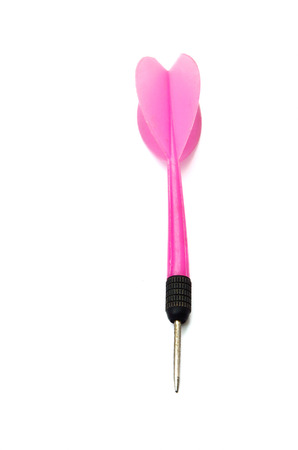 Nice pink dart isolated on white backgroundの写真素材