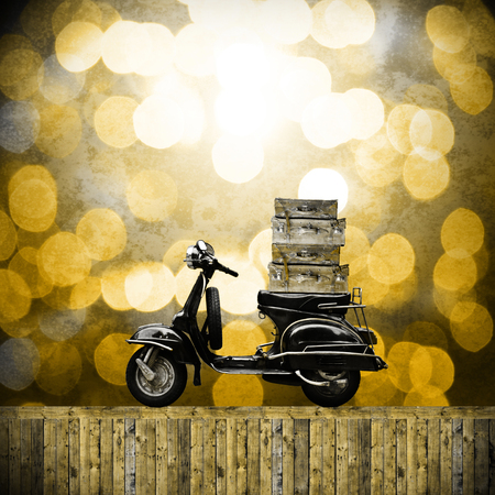 Travel with motorcycles concept in vintage styleの写真素材