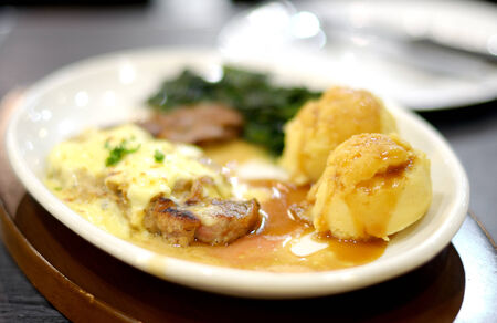 Beef steak with cheese, Cuisineの写真素材