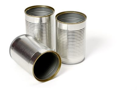 Blank metal can isolated on white background