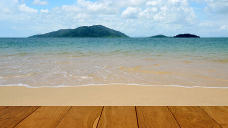 Summer time concept, Nice beach and deckの写真素材