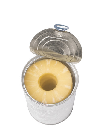 Pineapple can isolated, Clipping pathの写真素材