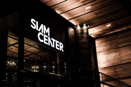 BANGKOK THAILAND  OCTOBER 21 : Siam center shopping mall facade design on October 21 2013 in Bangkok Thailandのeditorial素材