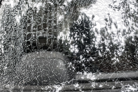 Damaged glass pattern background, Car front glass damagedの写真素材
