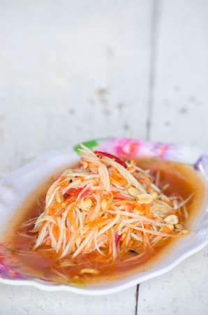 Papaya salad. Spicy Thai food menuの写真素材