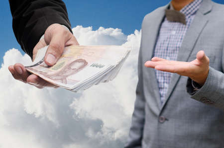 Businessman offer fund, Finance conceptの写真素材