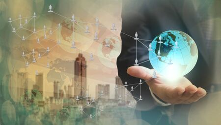 Internet Concept of global businessの写真素材