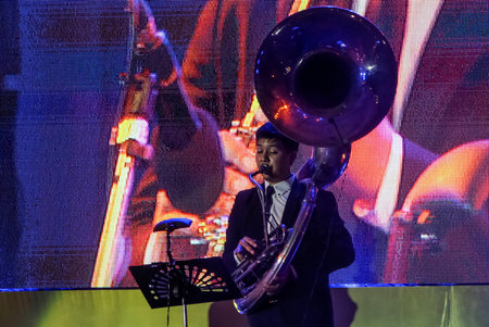CHONBURI, THAILAND - NOVEMBER 27 : Jazz Minions band perform in "Jazz in memory at Bangsaen" on 27 November 2016 in Bangsaen, Chonburi, Thailandのeditorial素材