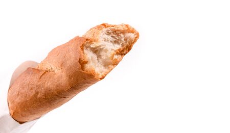 long loaf isolated on white backgroundの写真素材