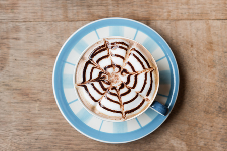 Cafe Mocha, Nice hot coffee with top viewの写真素材