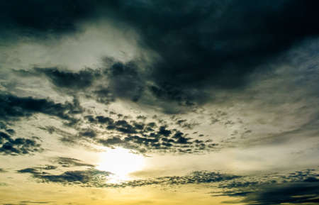 Sunset sky with clouds, Nature backgroundの写真素材