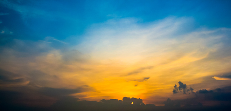 Nice sunset shine with cloudsの写真素材