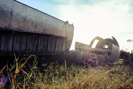 Plane wreck at abandon field, Thailand