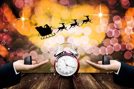 Time for shopping for Christmas night concept