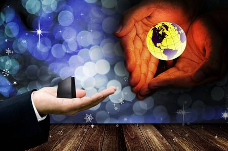 Shopping for sharing to othe, Compassion conceptの写真素材