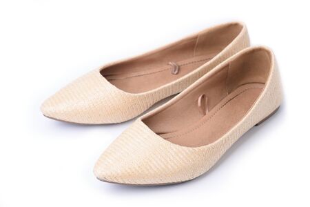 Lady Weave flat shoes isolated on white backgroundの写真素材