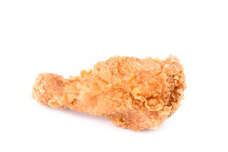 Deep fried chicken isolated on white background, Studio shotの写真素材