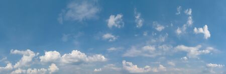 Panoramic view of blue sky with cloudsの写真素材