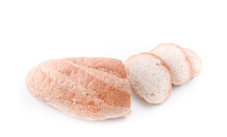 Sourdough Loaf sliced isolated isolated on white backgroundの写真素材