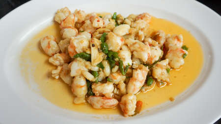 Spicy shrimp fried, Thai foodの写真素材