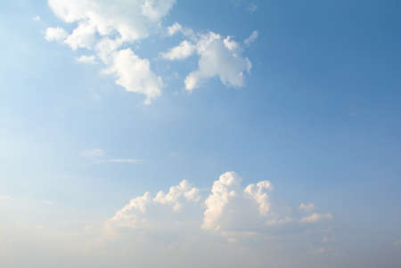 Nice fresh blue sky with clouds backgroundの写真素材