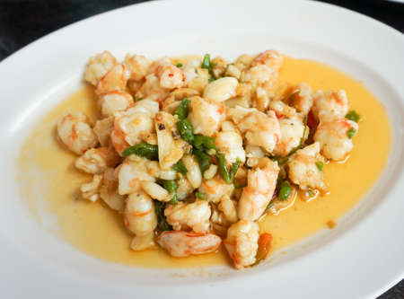 Spicy shrimp fried, Thai foodの写真素材