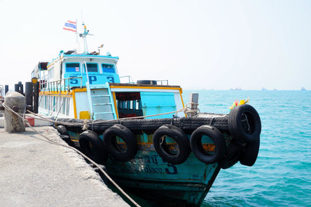 CHONBURI, THAILAND - JAN 16 : Building at port on 16 January 2021 in Siracha, Chonburi, Thailandのeditorial素材