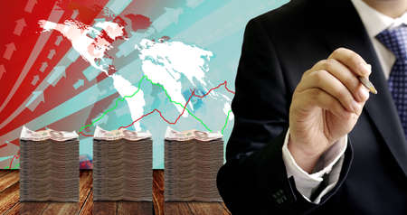Business waiting to sign contract for make profit conceptの写真素材