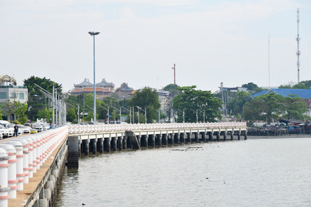 CHONBURI, THAILAND - 26 FEB :  Public balcony for take view at seaside on 26 February 2022 in Ang sila, Chonburi, Thailandのeditorial素材