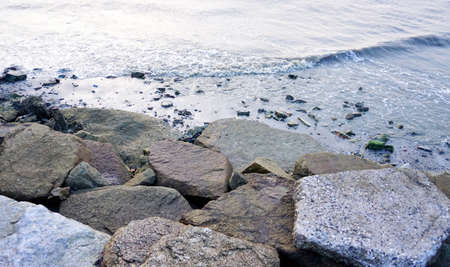 Stone and sea surf backgroundの写真素材