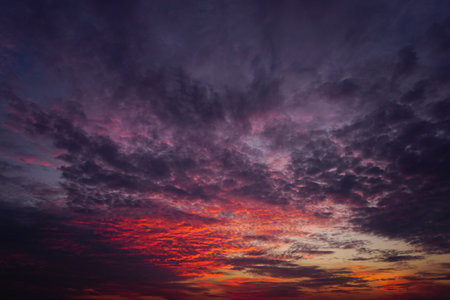 Dramatic sky with clouds, Nature backgroundの写真素材