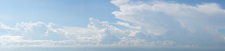 Panoramic view of clouds in sky, Nature backgroundの写真素材