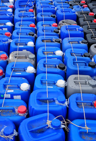 Group of empty barrel tied together, Pattern backgroundの写真素材