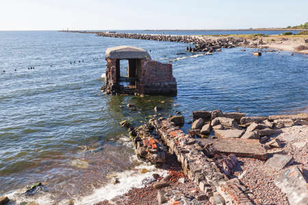 Ruins of the western fort. Baltic Sea. Baltic spit. Kaliningrad region, Russiaの写真素材