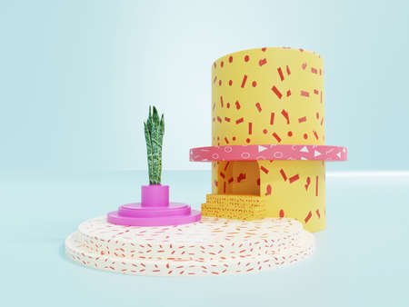 gift box open with red balloon heart flying, 3d illustrationの写真素材