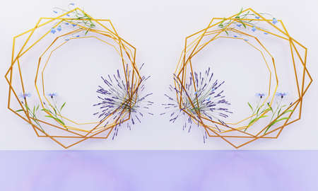 golden floral frames and black background