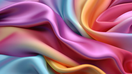 Deluxe silk cloth background with waves and drapery. Backdrop for fashion luxury designの素材