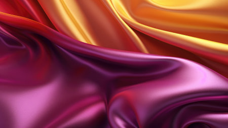 Deluxe silk cloth background with waves and drapery. Backdrop for fashion luxury designの素材