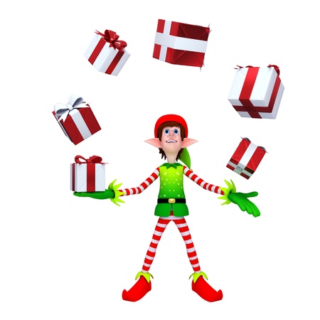 elves with gift box