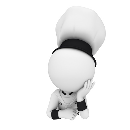 3d white people as chefの写真素材
