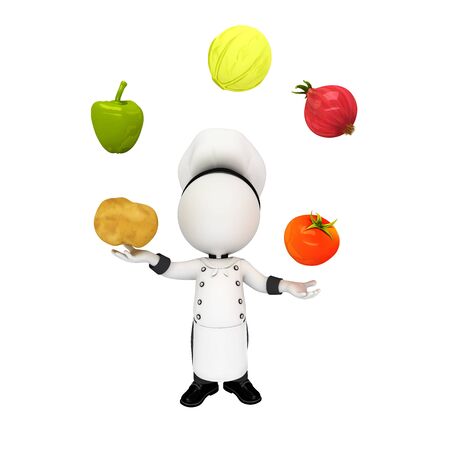 3d white people as chefの写真素材